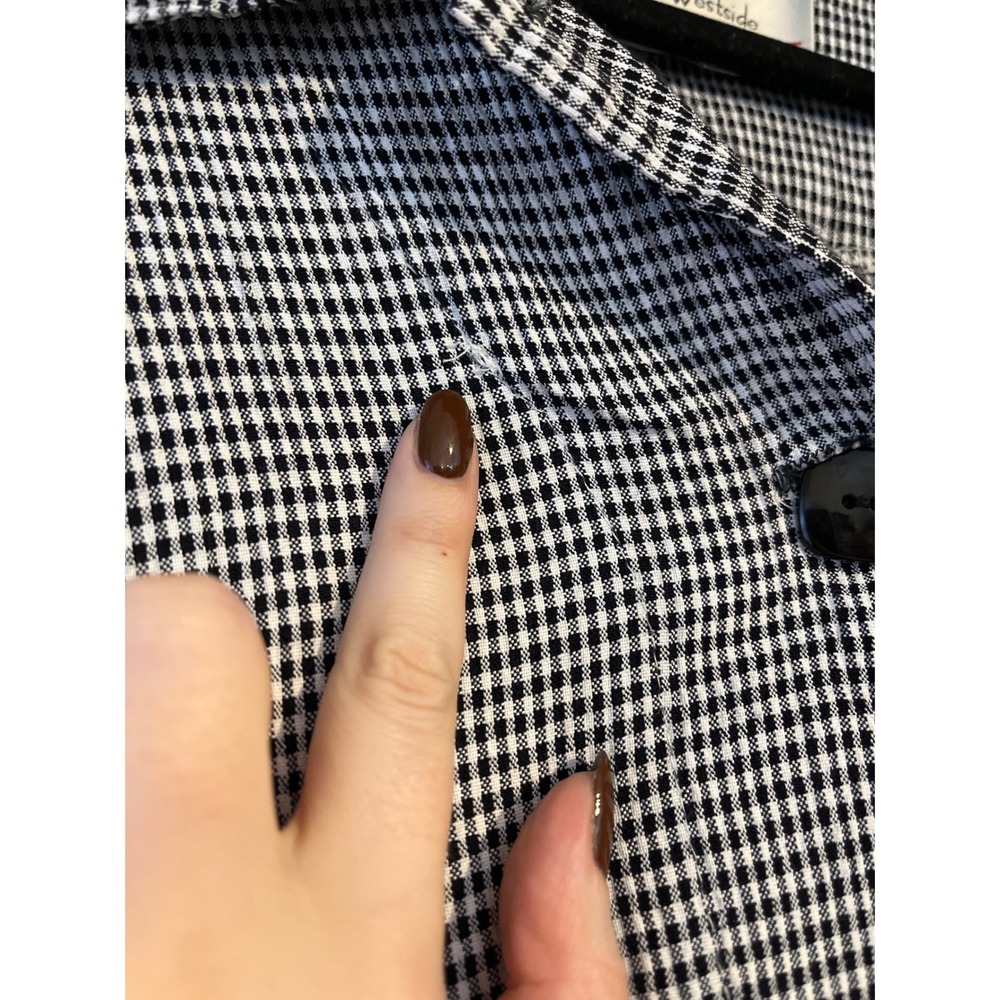 VTG Gingham Vest Westside Clothing Co Button Front Pockets Sleeveless Top Blouse - Picture 4 of 9